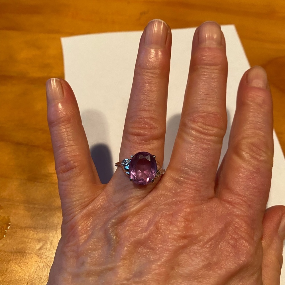 Sterling Silver Amethyst Stone Ring